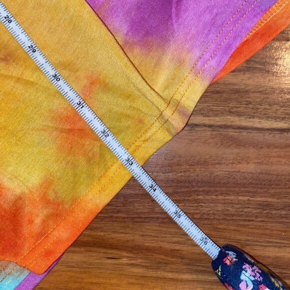 Shein NWOT Rainbow Short Sleeve Tie-Dye Dress w Belt Womens Size S - Picture 4 of 6